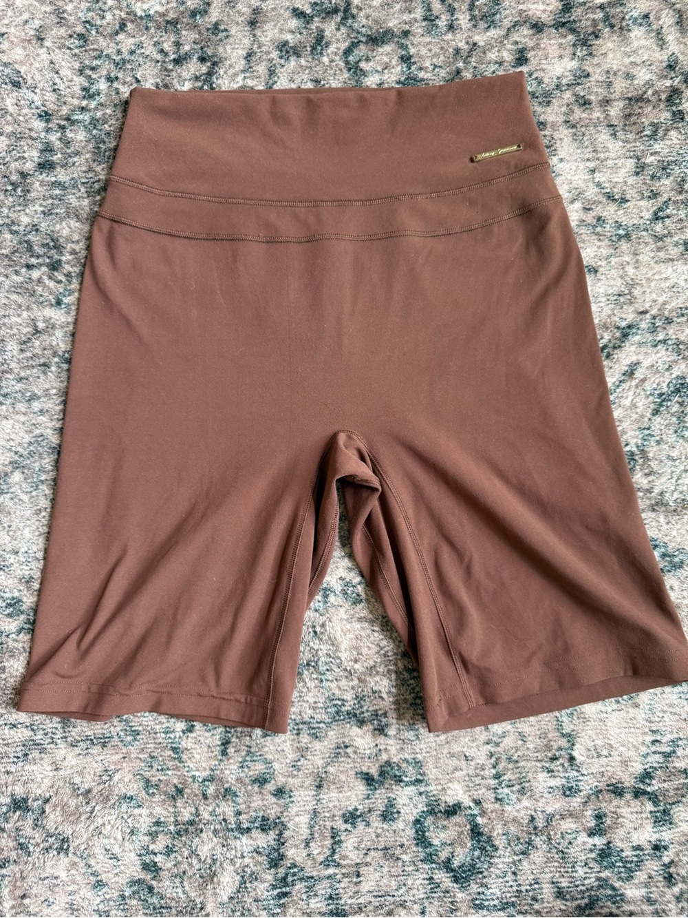 High-Waist Brown Women's Scrunch Bike Shorts